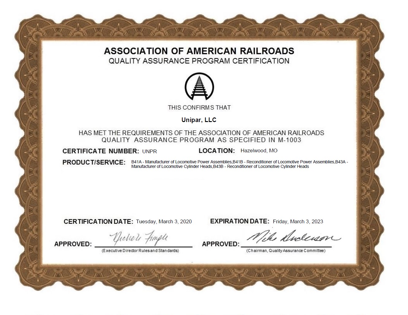 UNPR M1003 CERT 2023